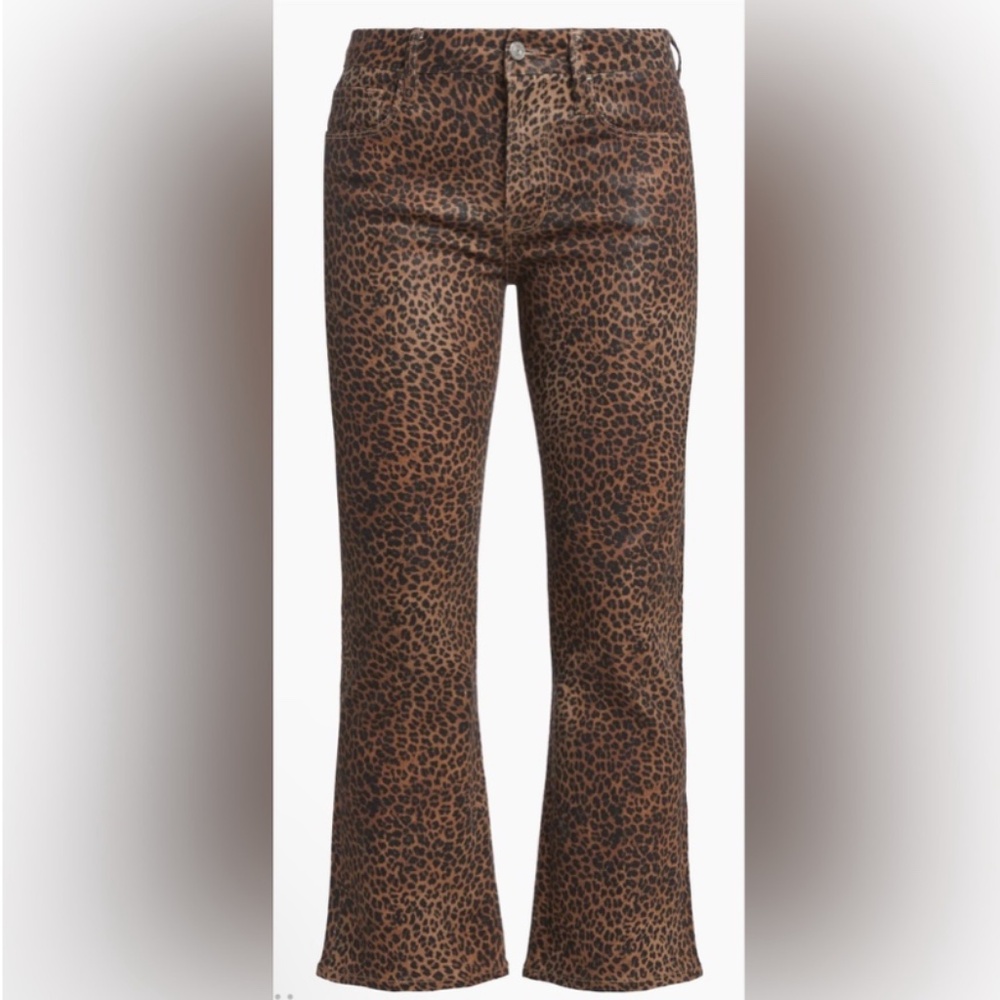 FRAME Le Crop Mini Boot Leopard Jeans Size 29 - Picture 7 of 7